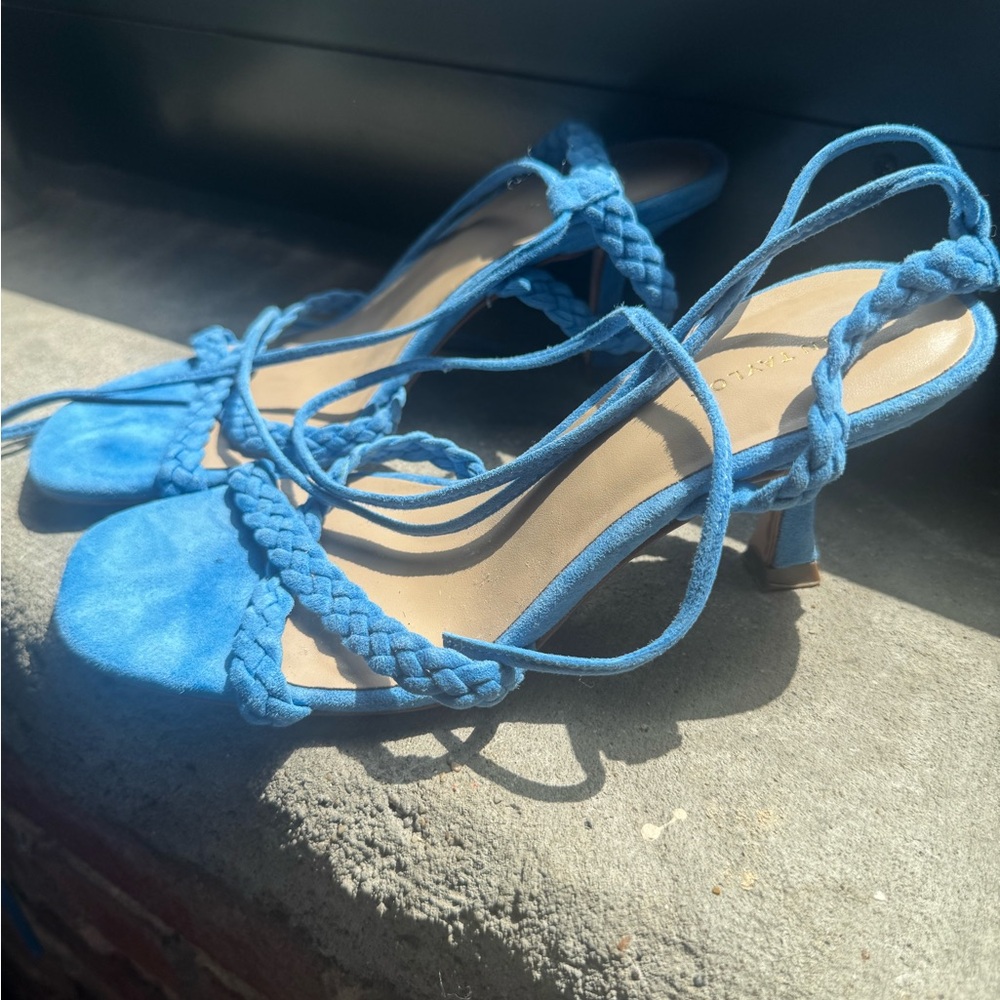 Ann Taylor Blue Heeled Shoes with Suede Finish